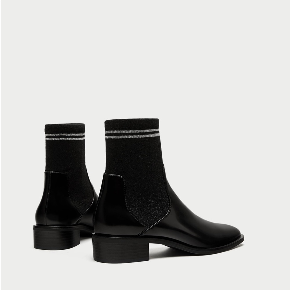 Zara Flat Short Sock Boot